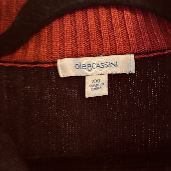 Vintage Oleg Cassini Zippered SWEATER Men's Size XXL Black Raime Acrylic - Picture 2 of 10